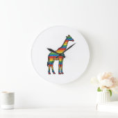 Regenboog Giraffe Antieke Gravure Vector Design_1 Grote Klok (Huis)