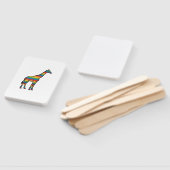 Regenboog Giraffe Antieke Gravure Vector Design_1 Handwaaier (Niet-gemonteerd)