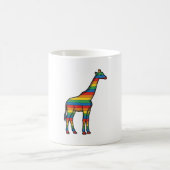 Regenboog Giraffe Antieke Gravure Vector Design_1 Koffiemok (Center)