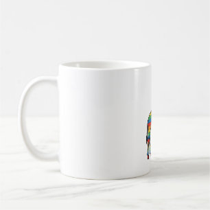 Regenboog Giraffe Antieke Gravure Vector Design_1 Koffiemok