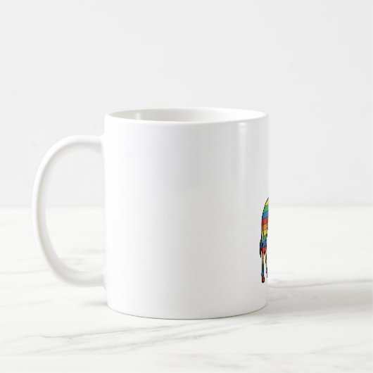 Regenboog Giraffe Antieke Gravure Vector Design_1 Koffiemok (Links)