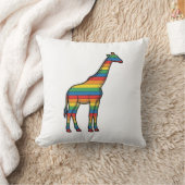 Regenboog Giraffe Antieke Gravure Vector Design_1 Kussen (Deken)