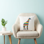 Regenboog Giraffe Antieke Gravure Vector Design_1 Kussen (Stoel)