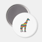 Regenboog Giraffe Antieke Gravure Vector Design_1 Magneet (Voorkant / Achterkant)