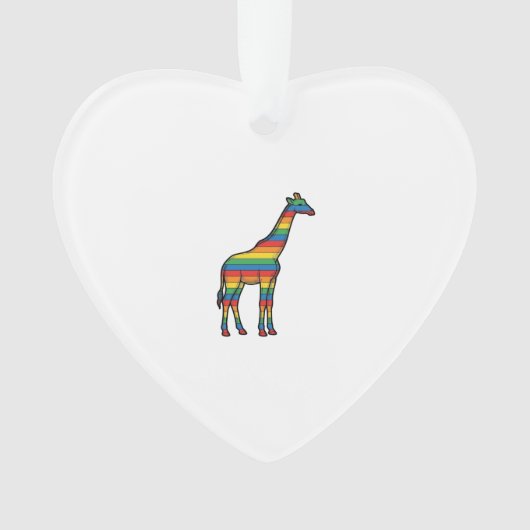 Regenboog Giraffe Antieke Gravure Vector Design_1 Ornament (voorkant)