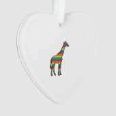 Regenboog Giraffe Antieke Gravure Vector Design_1 Ornament (voorkant)