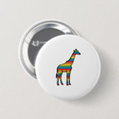 Regenboog Giraffe Antieke Gravure Vector Design_1 Ronde Button 5,7 Cm (Voorkant /achterkant)