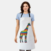 Regenboog Giraffe Antieke Gravure Vector Design_1 Schort (Gedragen)