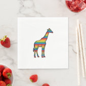 Regenboog Giraffe Antieke Gravure Vector Design_1 Servet (Insitu)