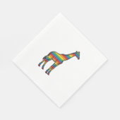 Regenboog Giraffe Antieke Gravure Vector Design_1 Servet (Hoek)