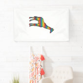 Regenboog Giraffe Antieke Gravure Vector Design_1 Spandoek (Insitu)