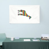 Regenboog Giraffe Antieke Gravure Vector Design_1 Spandoek (Beurs)
