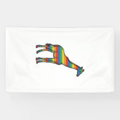 Regenboog Giraffe Antieke Gravure Vector Design_1 Spandoek (Horizontaal)