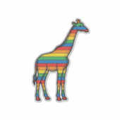 Regenboog Giraffe Antieke Gravure Vector Design_1 Sticker (Voorkant)