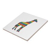 Regenboog Giraffe Antieke Gravure Vector Design_1 Tegeltje (Zijkant)