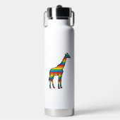 Regenboog Giraffe Antieke Gravure Vector Design_1 Waterfles (Voorkant)