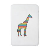 Regenboog Giraffe Antieke Gravure Vector Ontwerp_1 Badmat (Voorkant Verticaal)