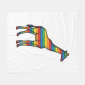 Regenboog Giraffe Antieke Gravure Vector Ontwerp_1 Fleece Deken (Voorkant (Horizontaal))