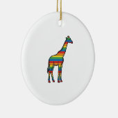 Regenboog Giraffe Antieke Gravure Vector Ontwerp_1 Keramisch Ornament (Rechts)