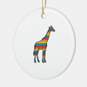 Regenboog Giraffe Antieke Gravure Vector Ontwerp_1 Keramisch Ornament (Links)