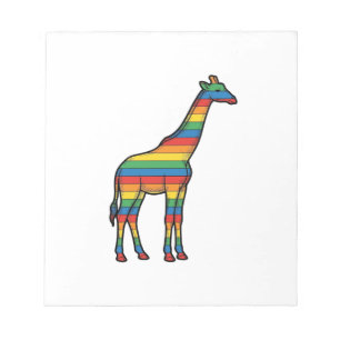 Regenboog Giraffe Antieke Gravure Vector Ontwerp_1 Notitieblok