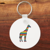 Regenboog Giraffe Antieke Gravure Vector Ontwerp_1 Sleutelhanger (Voorkant)
