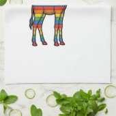 Regenboog Giraffe Antieke Gravure Vector Ontwerp_1 Theedoek (Gevouwen)