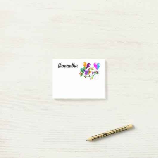 regenboog girly schattig UNICORN Post-it® Notes (Op bureau)