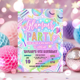 Regenboog Glamour Spa Make-up Feest Verwennen Verj Kaart