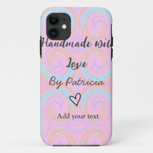 Regenboog glans handgemaakt met liefde naam tekst Case-Mate iPhone case