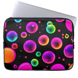 Regenboog Glanzende Bubbel Droom Laptop Sleeve