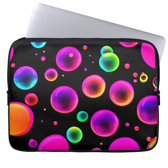 Regenboog Glanzende Bubbel Droom Laptop Sleeve (Voorkant)