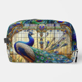 Regenboog Glas in lood Peacock Dopp Kit Toilettasje (Voorkant)