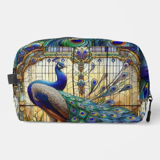 Regenboog Glas in lood Peacock Dopp Kit Toilettasje (Voorkant)