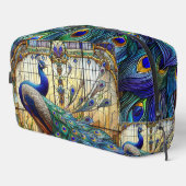 Regenboog Glas in lood Peacock Dopp Kit Toilettasje (Rechterhoek)