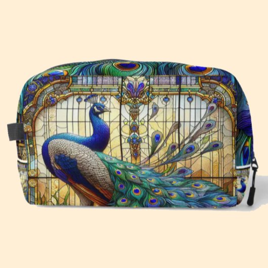 Regenboog Glas in lood Peacock Dopp Kit Toilettasje