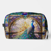 Regenboog Glas in lood Peacock Dopp Kit Toilettasje (Voorkant)