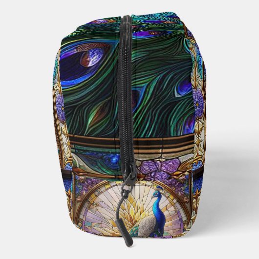 Regenboog Glas in lood Peacock Dopp Kit Toilettasje (Rechts)
