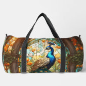 Regenboog Glas in lood Peacock grote plunjezak (Voorkant)