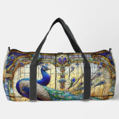 Regenboog Glas in lood Peacock grote plunjezak (Voorkant)