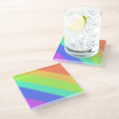 Regenboog Glazen Onderzetter (Schuin)