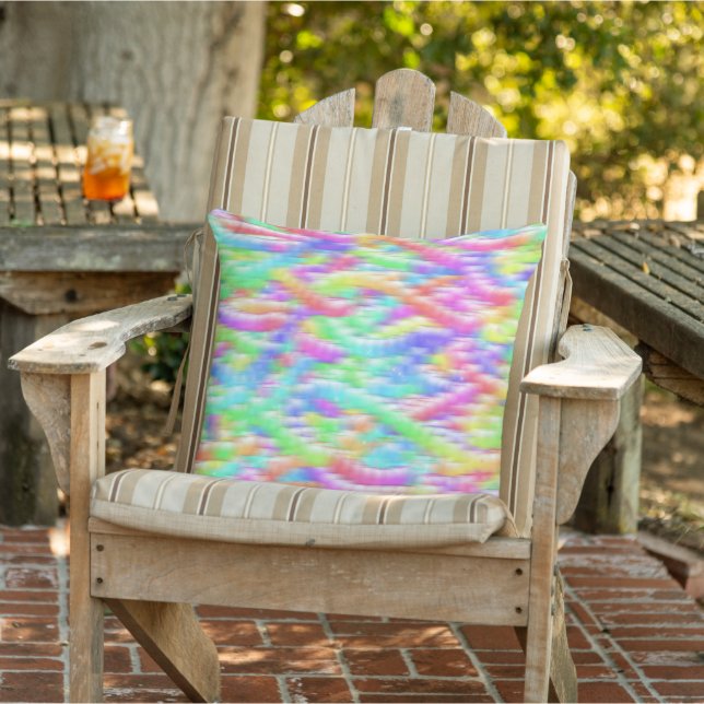 Regenboog glinster bubbels buitenkussen (Stoel)