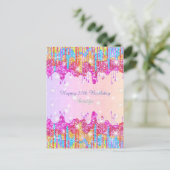 Regenboog glinster-felle kleur glans voor verjaard briefkaart (Staand voorkant)