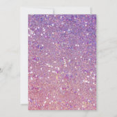 Regenboog Glitter 7e verjaardag Meisje Party Uitno Kaart (Achterkant)