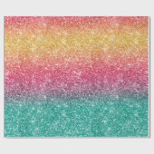Regenboog Glitter Cadeaupapier (Vlak)