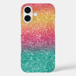 Regenboog Glitter iPhone 16 Hoesje