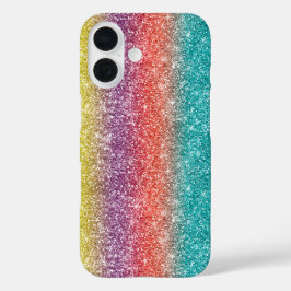 Regenboog Glitter iPhone 16 Hoesje