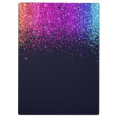 Regenboog Glitter & Diamanten Monogram Klembord (Achterkant)
