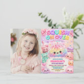 Regenboog Glitter Dumpling Squishies Verjaardagsfe Kaart (Staand voorkant)
