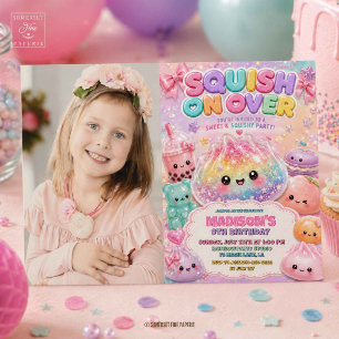 Regenboog Glitter Dumpling Squishies Verjaardagsfe Kaart